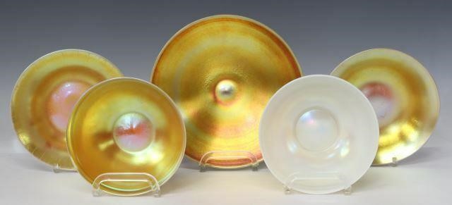 (5) STEUBEN CALCITE GOLD AURENE ART