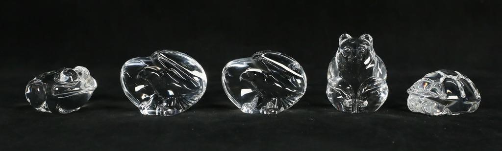 5 STEUBEN CRYSTAL HAND COOLERSLot