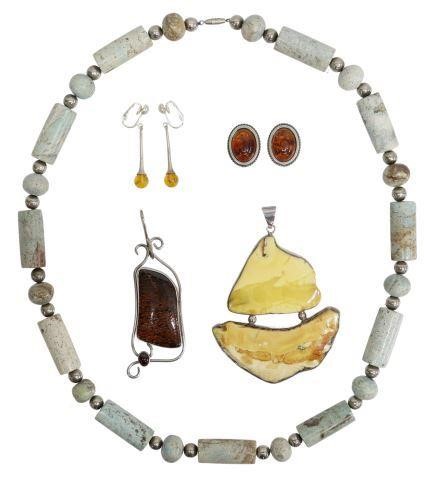 (5) STONE JEWELRY: EARRINGS,