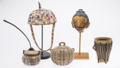 5 STONE, PAPER MACHE AND MIXED
