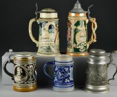 (5) Stoneware & Pewter Beer St