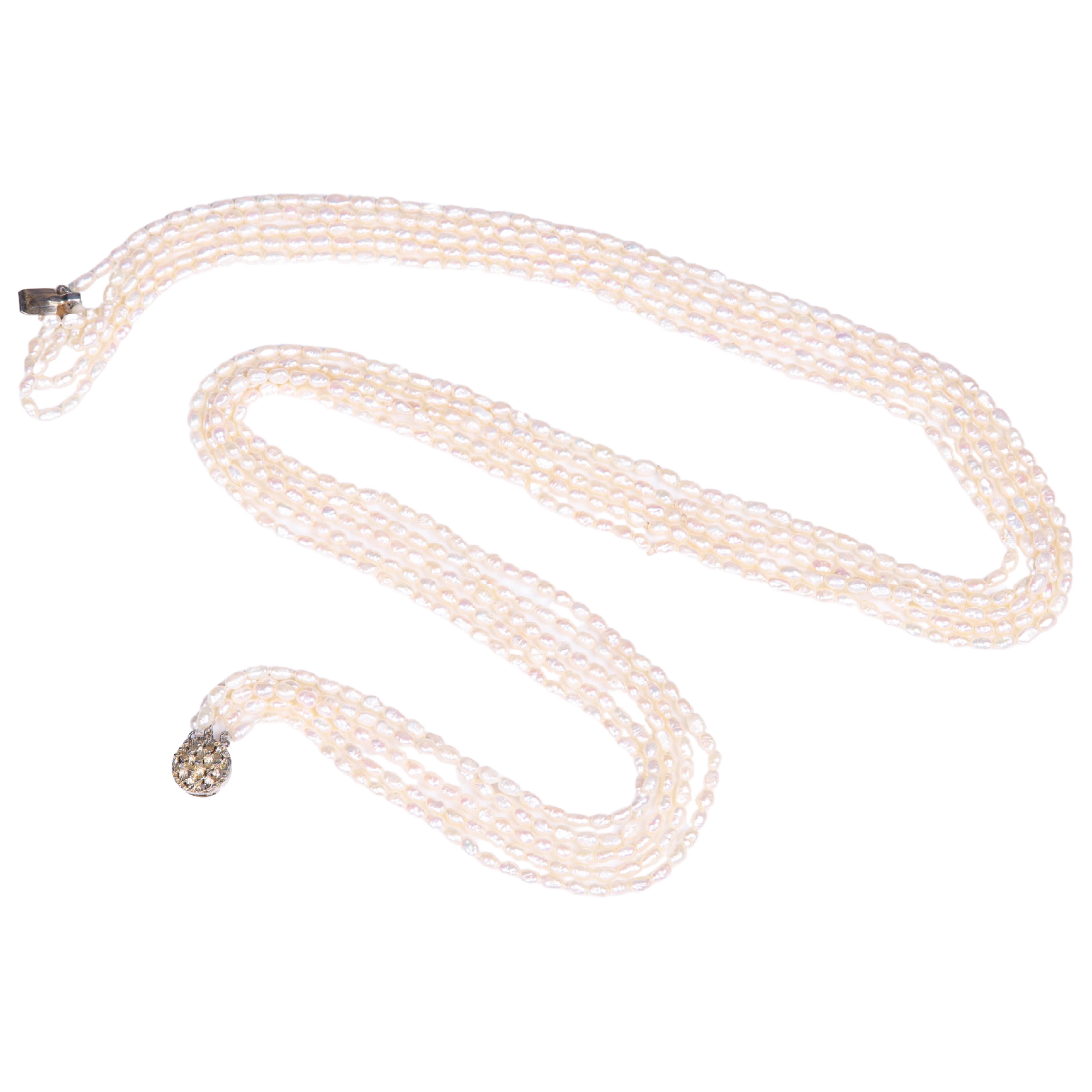5-Strand freshwater pearl necklace,