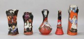 5 SUMIDA POTTERY VASES RYOSAI
