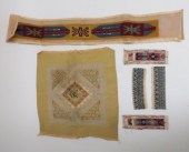 5 SUZANI FRAGMENTS, L. 19TH -