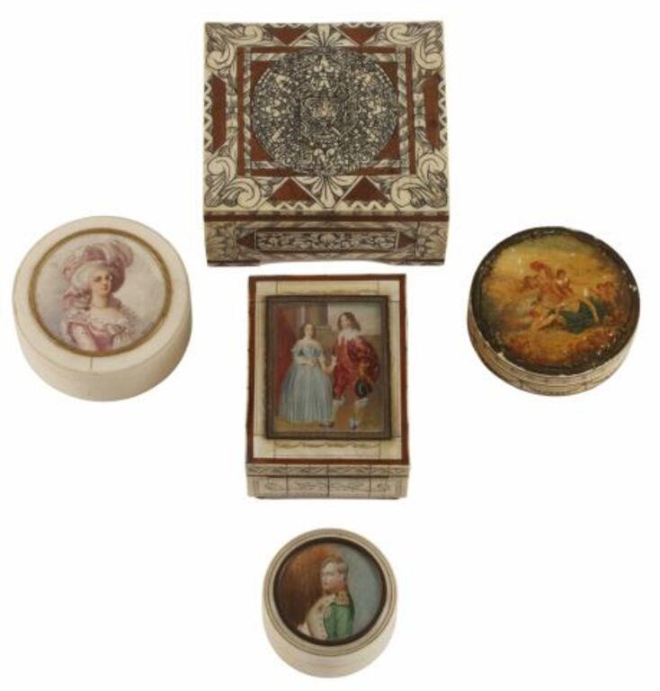 (5) TABLE BOXES WITH PORTRAIT