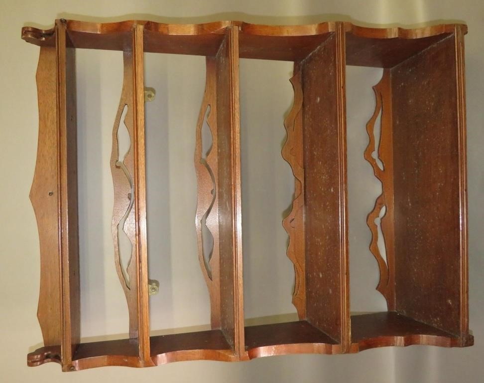 5 TIER WALNUT WALL SHELFca. late