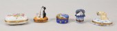 5 TRINKET BOXES5 porcelain tri