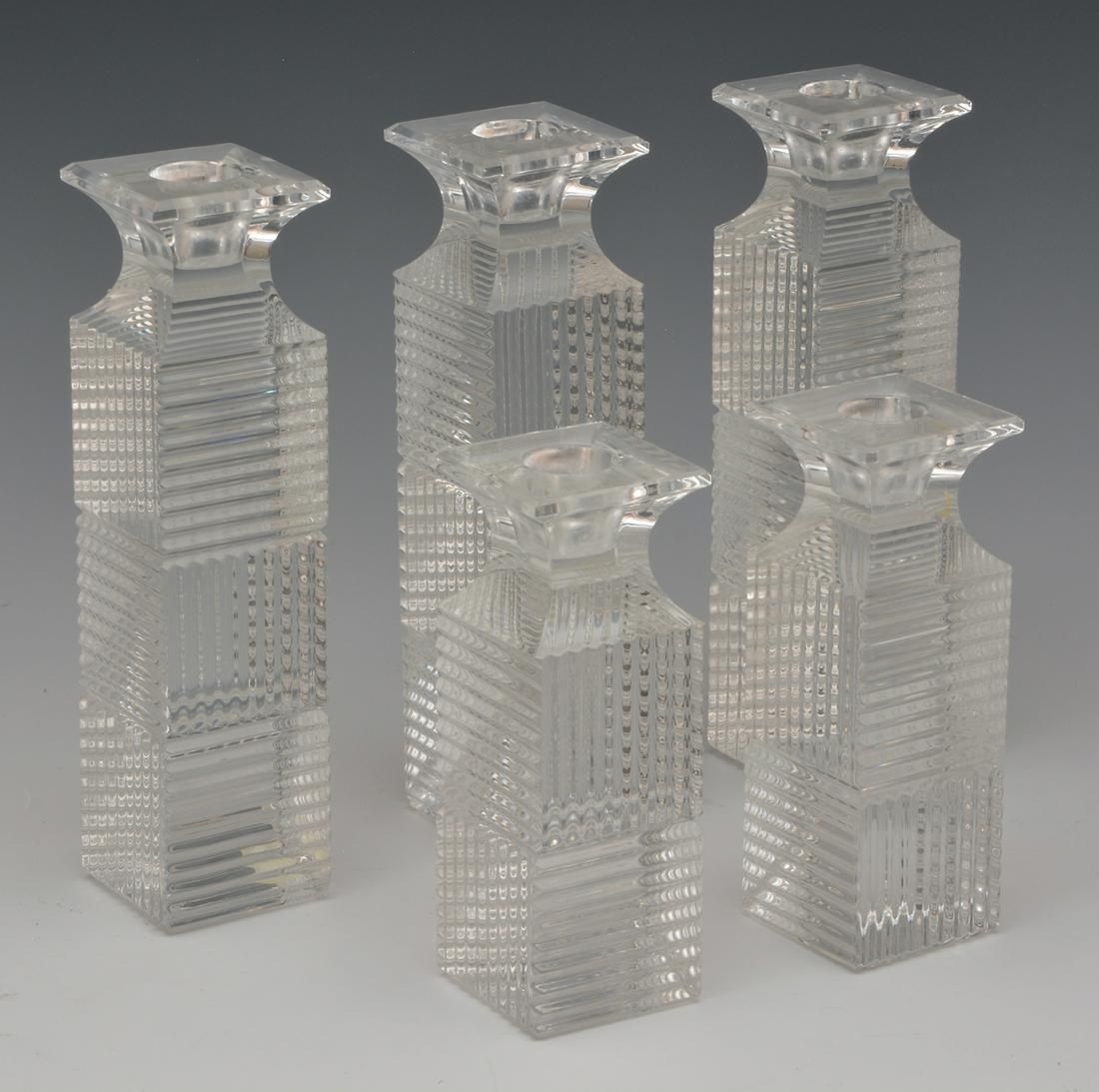 5 VAL ST. LAMBERT CUT GLASS
