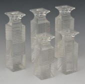 5 VAL ST. LAMBERT CUT GLASS CA