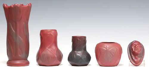 (5) VAN BRIGGLE MULBERRY-GLAZED ART