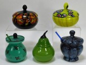 5 VARIOUS BOHEMIAN ART GLASS C