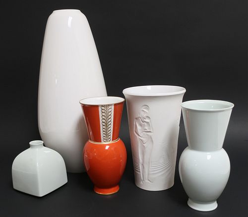 5 VARIOUS MODERN KPM PORCELAIN