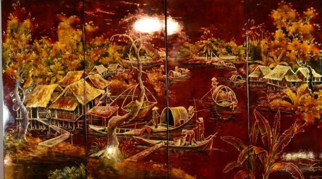 (5) Vietnamese Hand Painted Lacquer