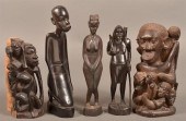 5 VINTAGE AFRICAN EBONY FIGURA