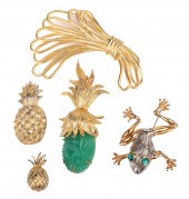 (5) Vintage costume brooches t