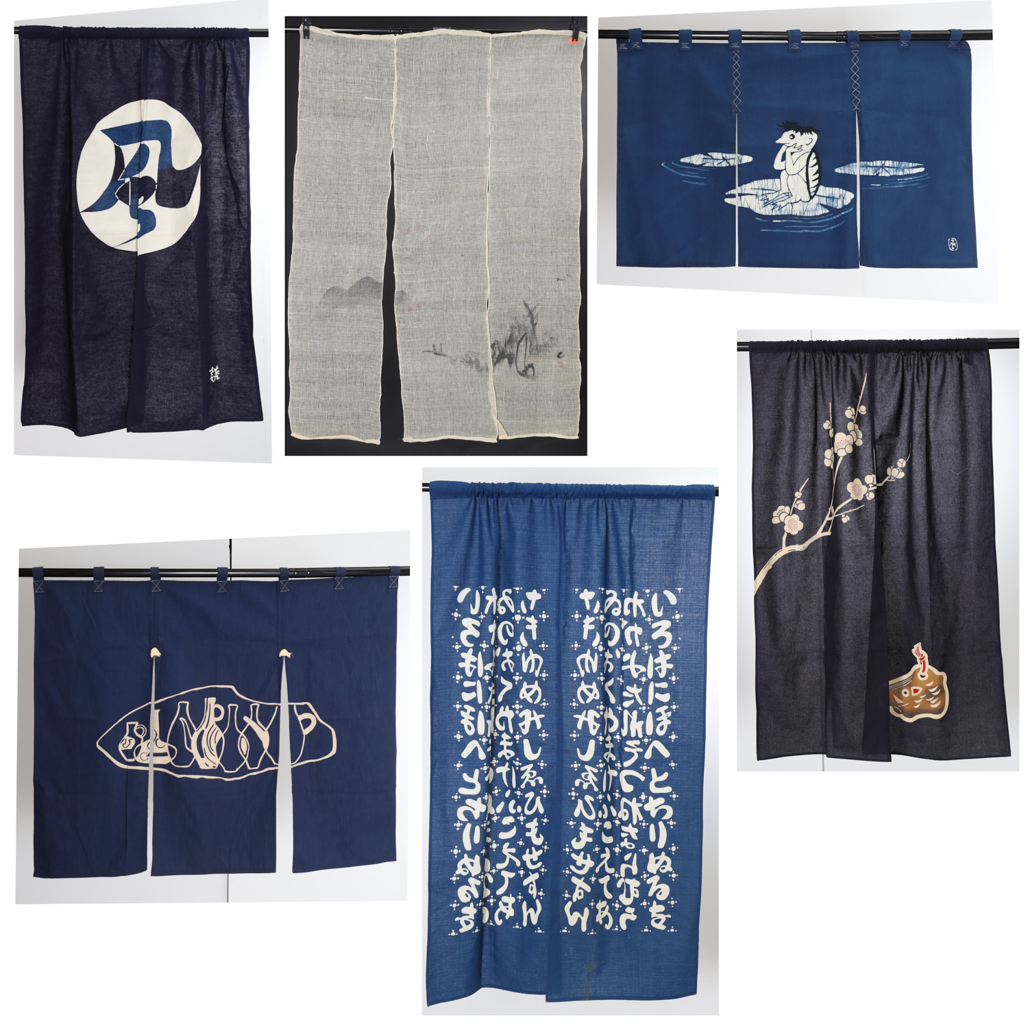 (5) VINTAGE JAPANESE NOREN AND