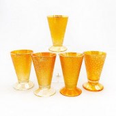 5 VINTAGE JEANNETTE GLASS IRID