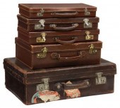 (5) VINTAGE LEATHER BRIEFCASES