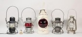 5 VINTAGE RAILROAD SIGNAL LAMP