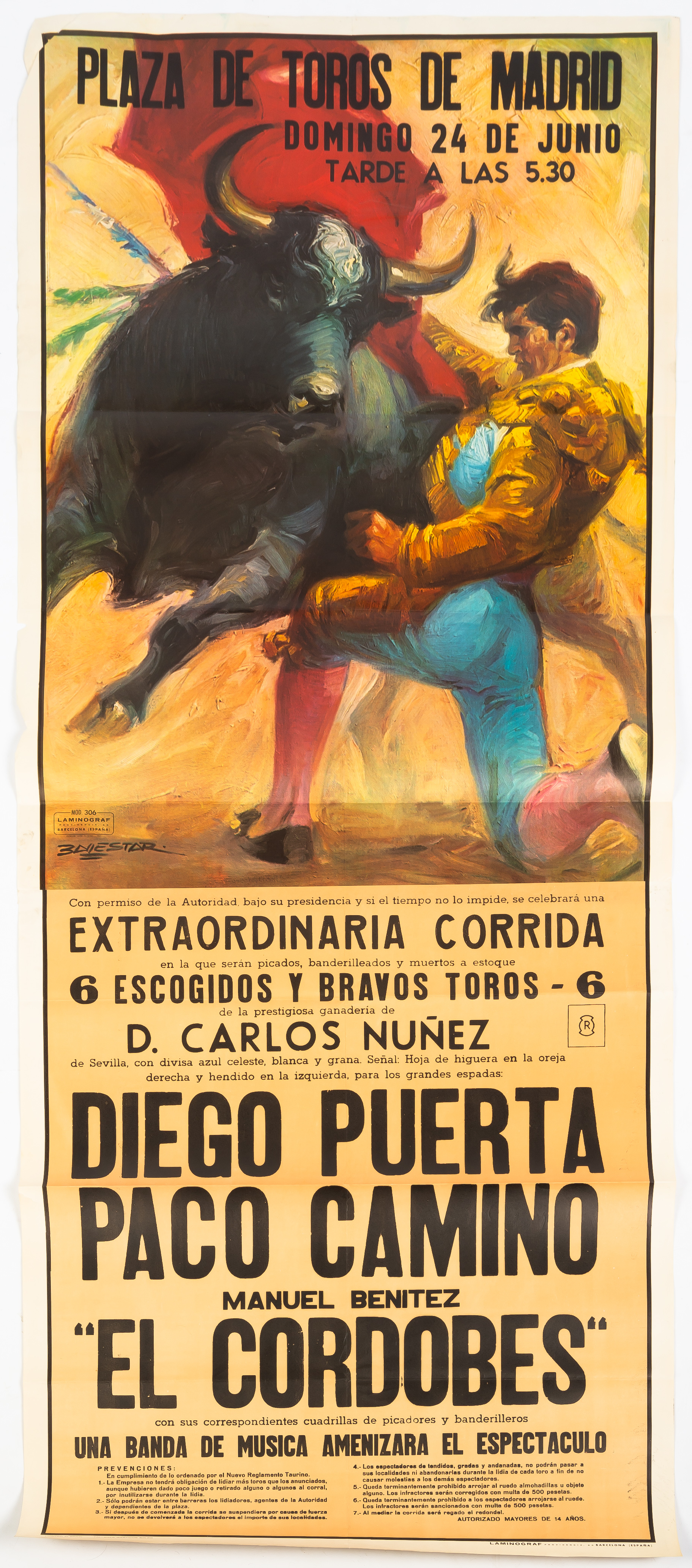 (5) VINTAGE SPANISH BULL FIGHT