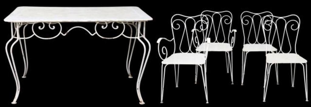 (5) VINTAGE WHITE PAINTED IRON