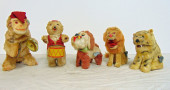 5 VINTAGE WIND UP TOYS, BEAR W