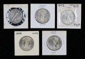 5 WALKING LIBERTY HALF DOLLARS