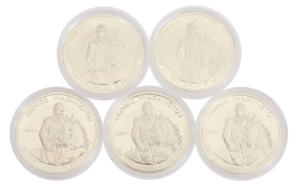 (5) WASHINGTON 90% SILVER PROOF