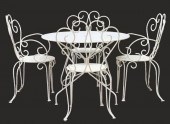 (5) WHITE PAINTED IRON PATIO G