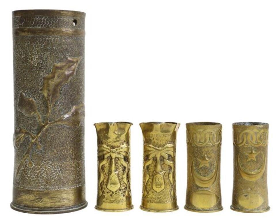 5) WWI-ERA TRENCH ART ARTILLERY &