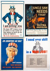 (5) WWII, UNCLE SAM THEMED POS