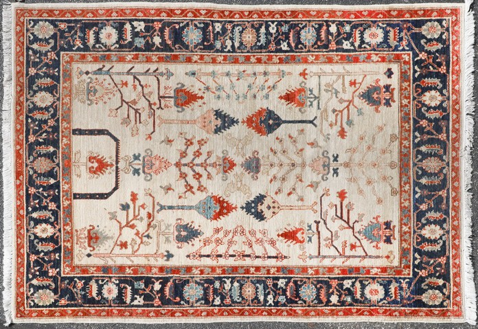 5' X 7' Indo Heriz Rug, stains,