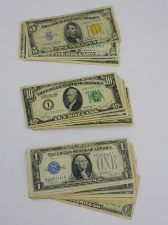 (50) BILLS TO INCLUDE 15 $10 BILLS,