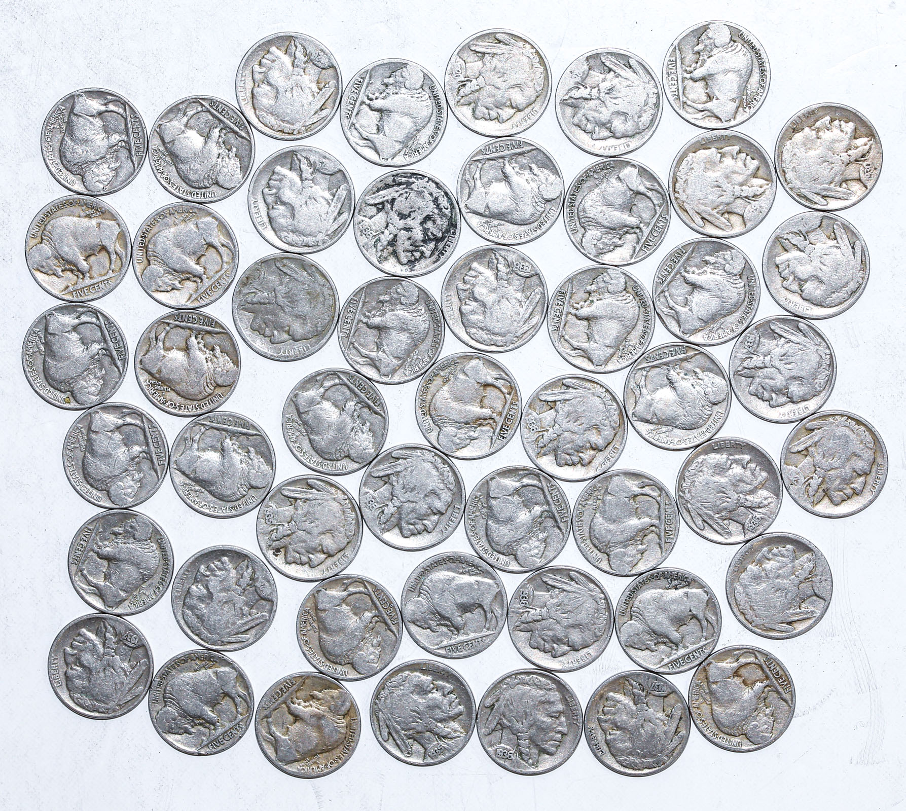 50 BUFFALO NICKELS All have