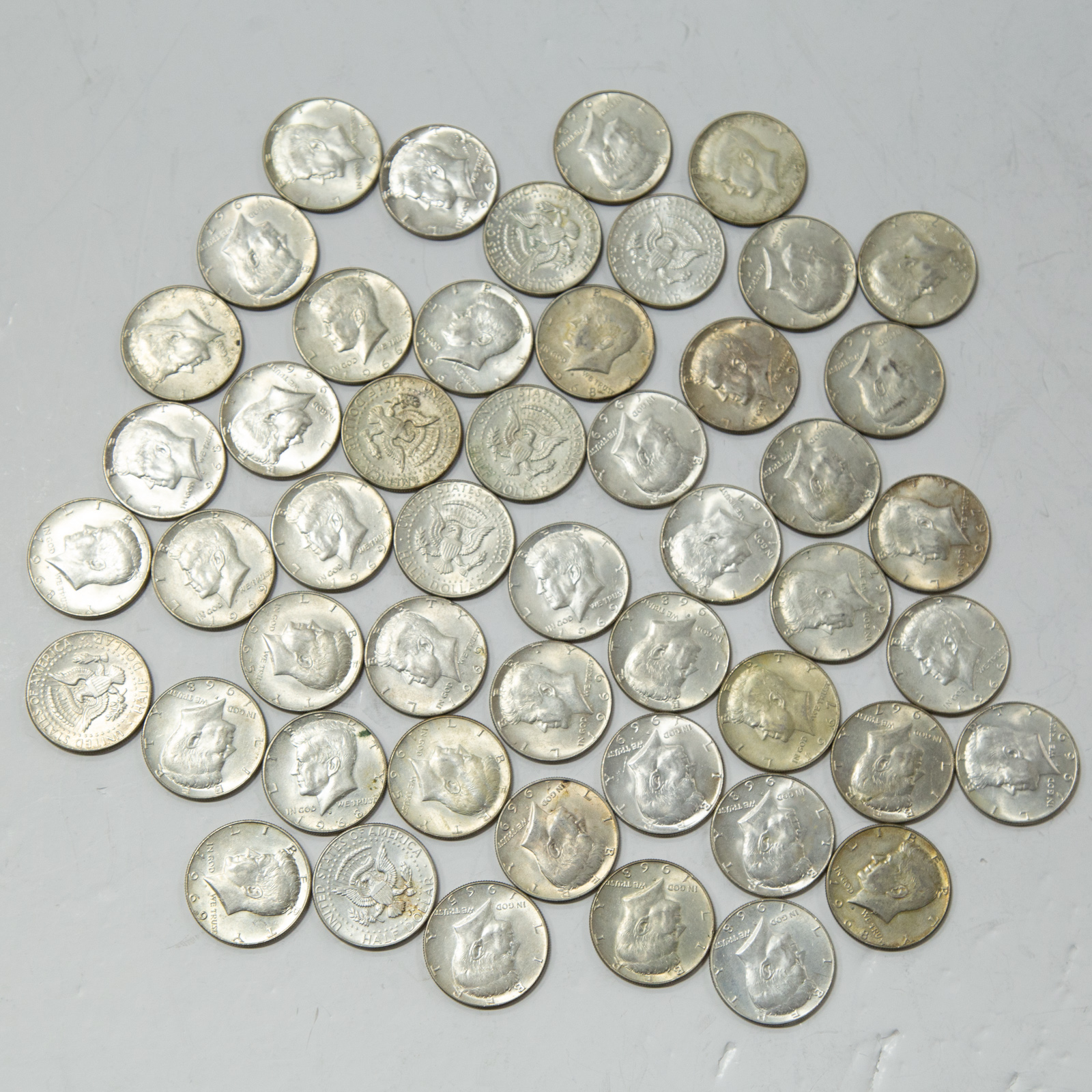 50 JFK 40% SILVER HALVES .