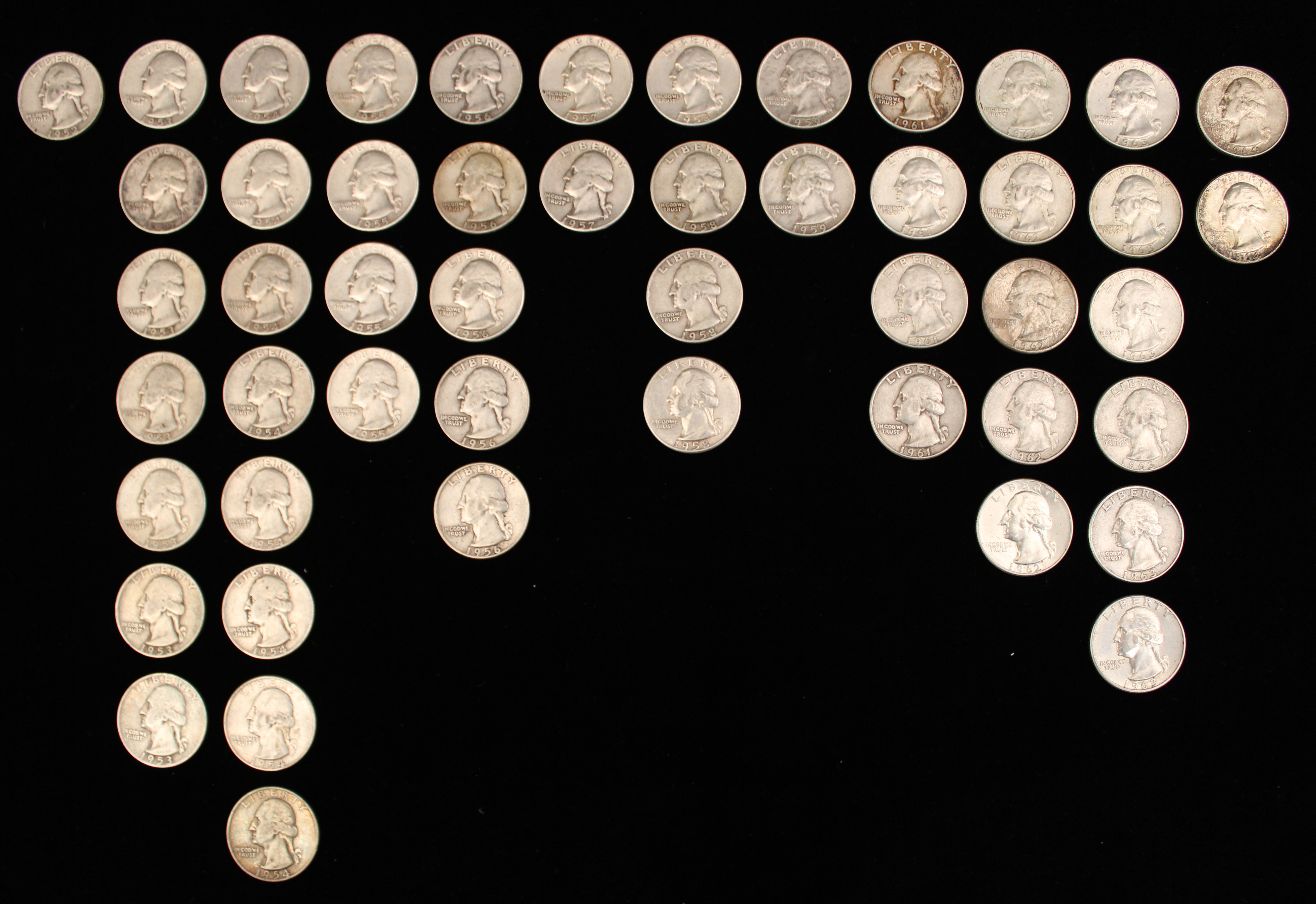 50 PRE-1964 LIBERTY QUARTERS 50