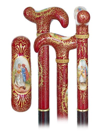 50. SèVRES PORCELAIN DRESS CANE