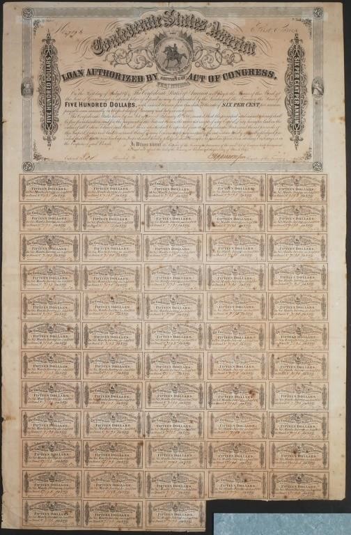 $500 CONFEDERATE LOAN BOND
