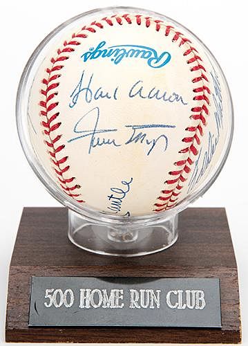 500 HOME RUN CLUB BASEBALL SIGNED