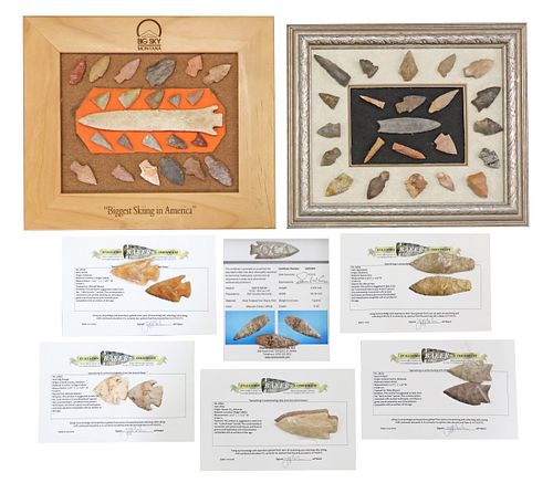 (52) FRAMED STONE ARROWHEADS