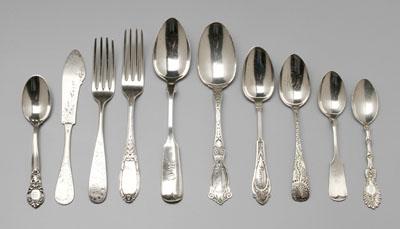 52 pieces sterling silver flatware: