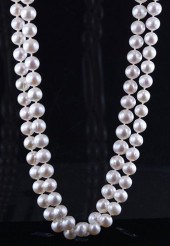 52" WHITE PEARL NECKLACE WITH