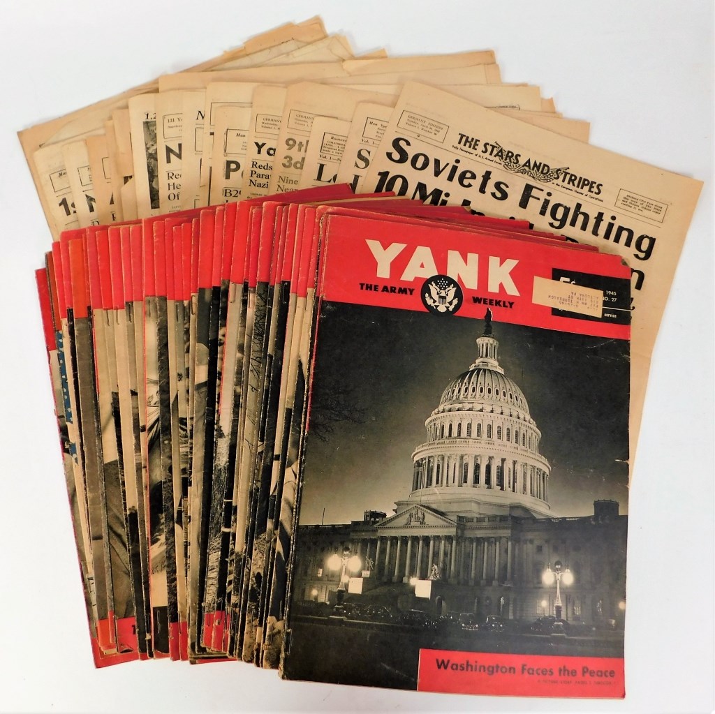 52PC WWII YANK MAGAZINE & NEWSPAPER