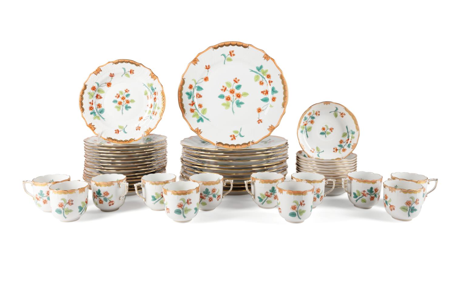 52PCS HEREND 'LIVIA' PORCELAIN