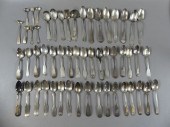 54 ANTIQUE COIN SILVER SPOONSL
