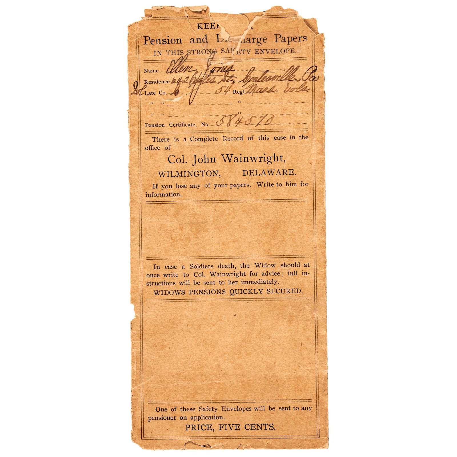 54TH MASSACHUSETTS VOLS, BLACK