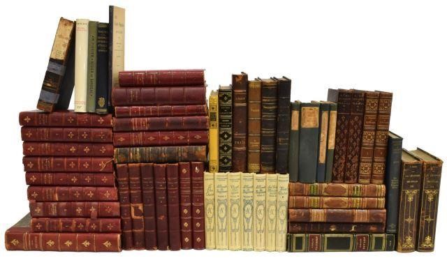 (56) FRENCH LANGUAGE BOOKS, LEATHER