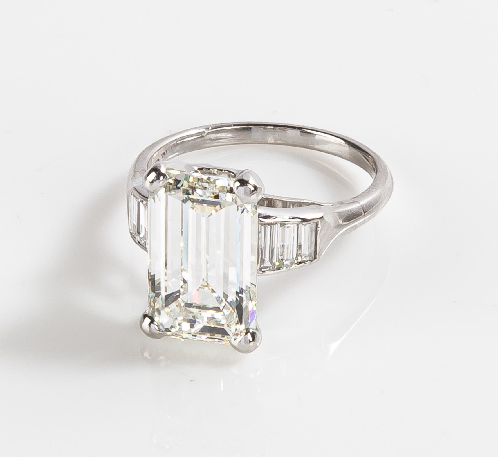 5.66 CT EMERALD CUT DIAMOND RING