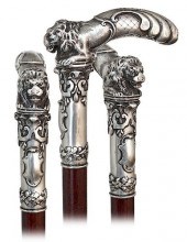 57. SILVER LION DRESS CANE -CA