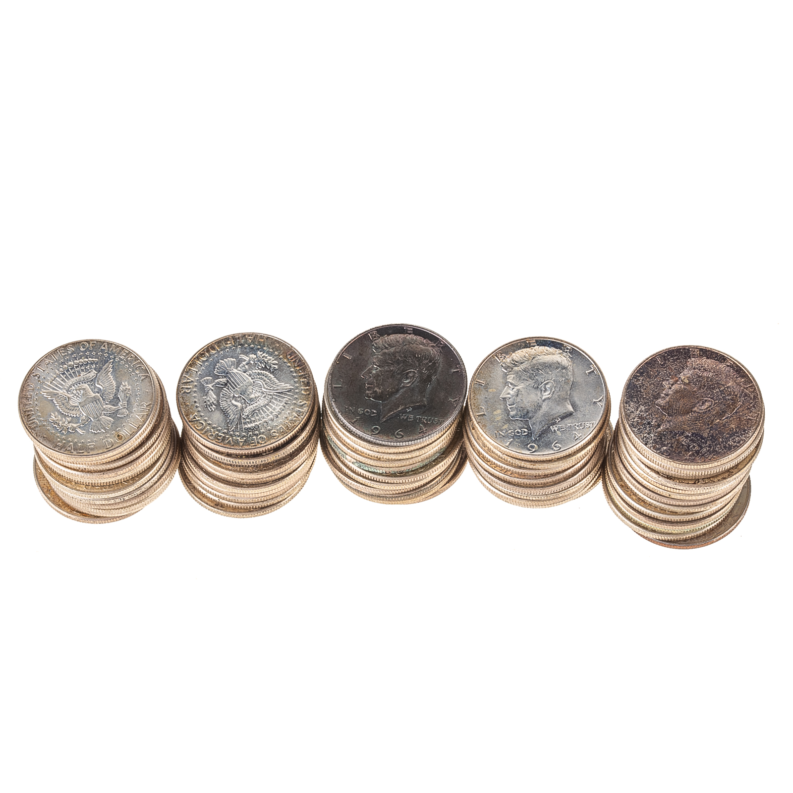 58 - 1964 90% SILVER JFK HALVES A